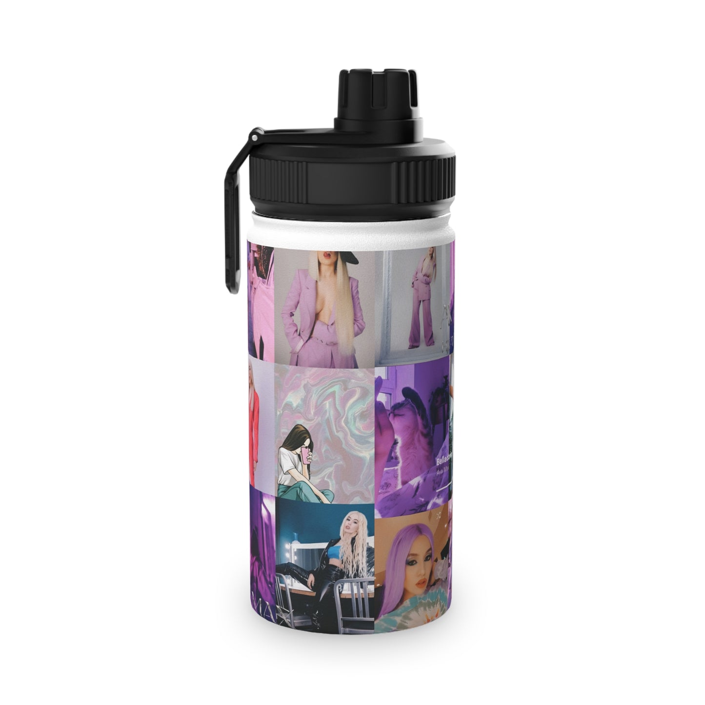 Ava Max Belladonna Photo Collage Stainless Steel Water Bottle with Sports Lid