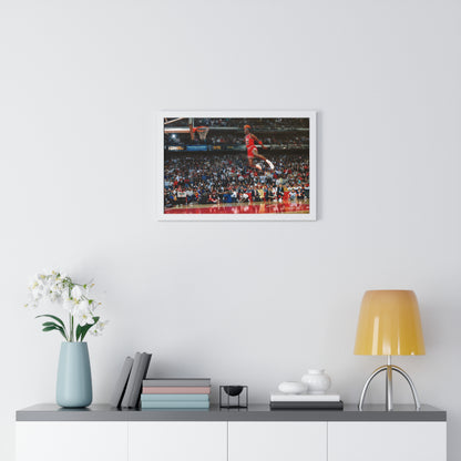 Michael Jordan Free Throw Line Slam Dunk Premium Framed Horizontal Poster