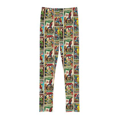 Marvel Comic Book Cover Collage Youth Leggings