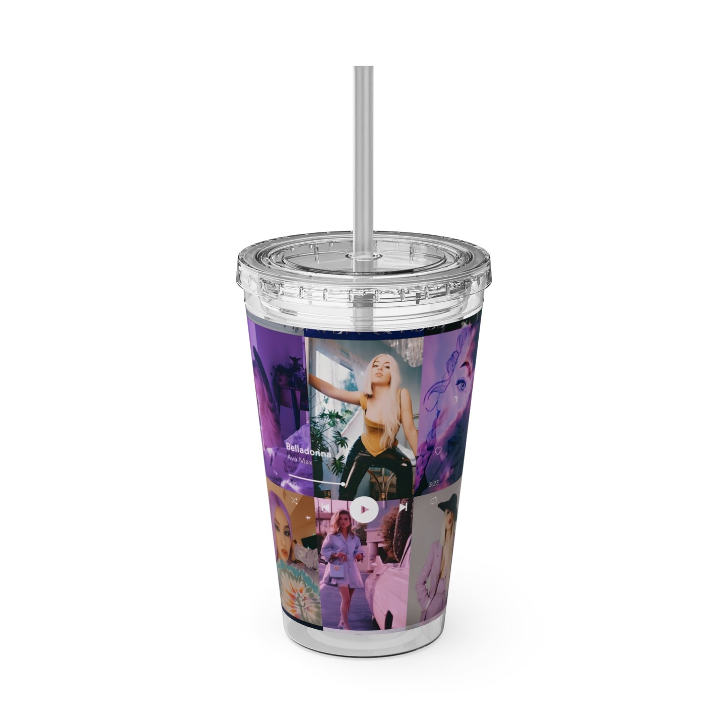 Ava Max Belladonna Photo Collage Sunsplash Tumbler with Straw