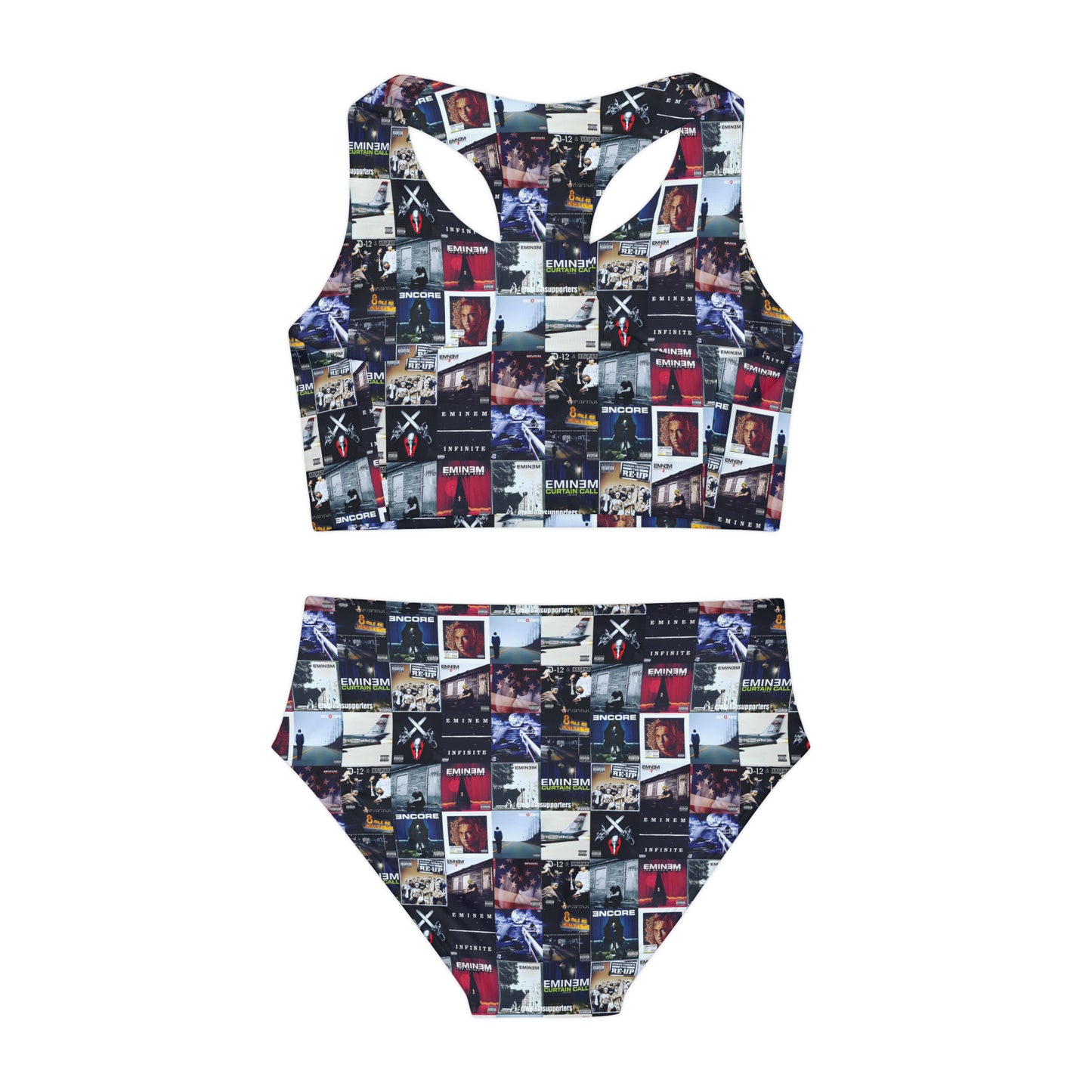 Eminem Album Art Cover Collage Girls Two Piece Swimsuit