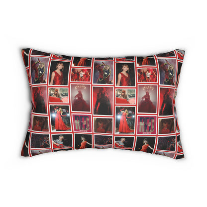 Taylor Swift Red Era Collage Polyester Lumbar Pillow