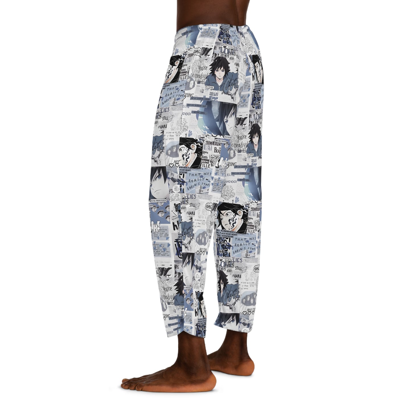 Demon Slayer Giyu Aesthetic Collage Men's Pajama Pants