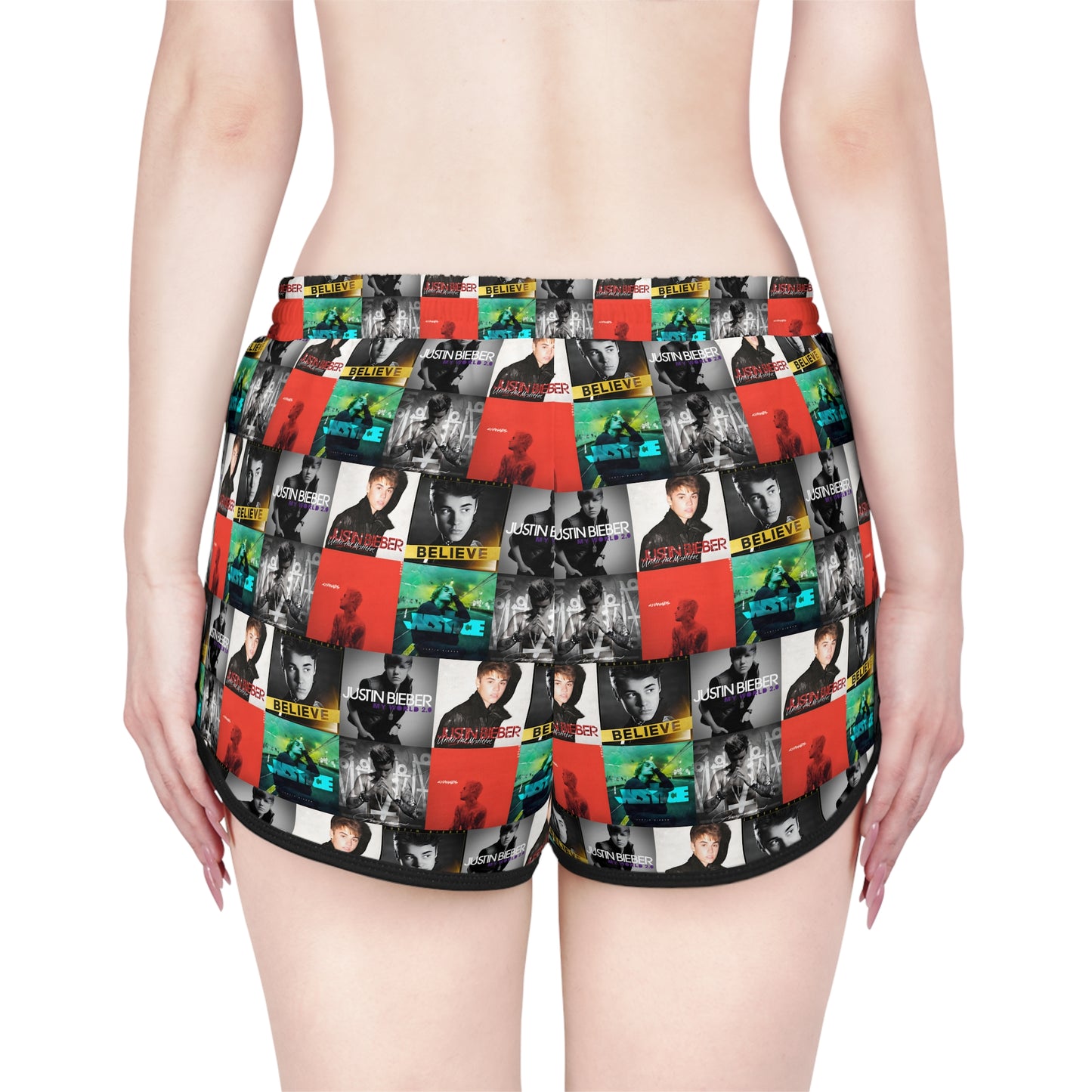 Justin Bieber Album Cover Collage Women's Relaxed Shorts