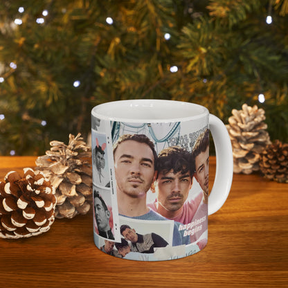 Jonas Brothers Happiness Begins Collage White Ceramic Mug