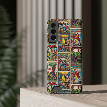 Marvel Comic Book Cover Collage Phone Case With Card Holder