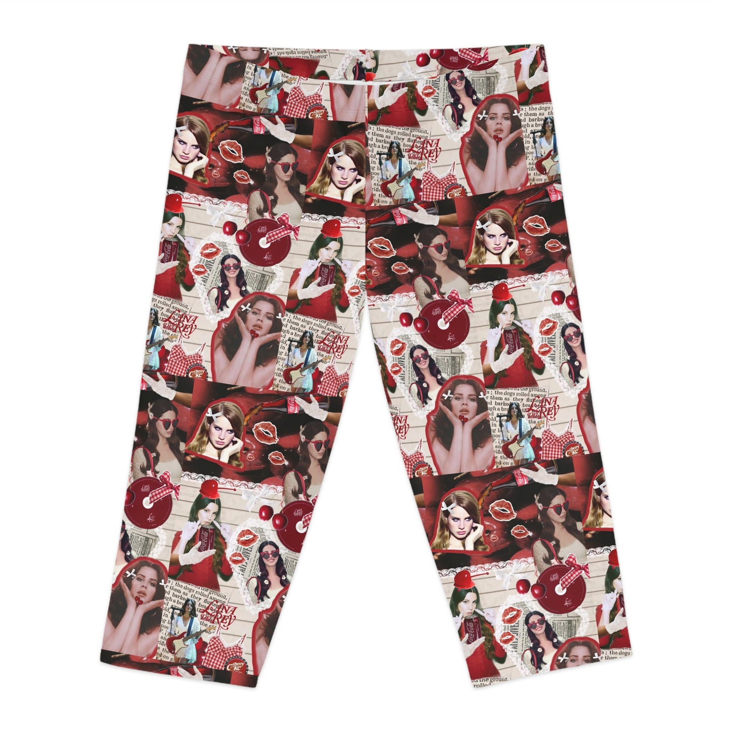 Lana Del Rey Cherry Coke Collage Women's Capri Leggings