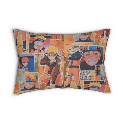 Naruto Uzumaki Sunflower Blaze Collage Spun Polyester Lumbar Pillow