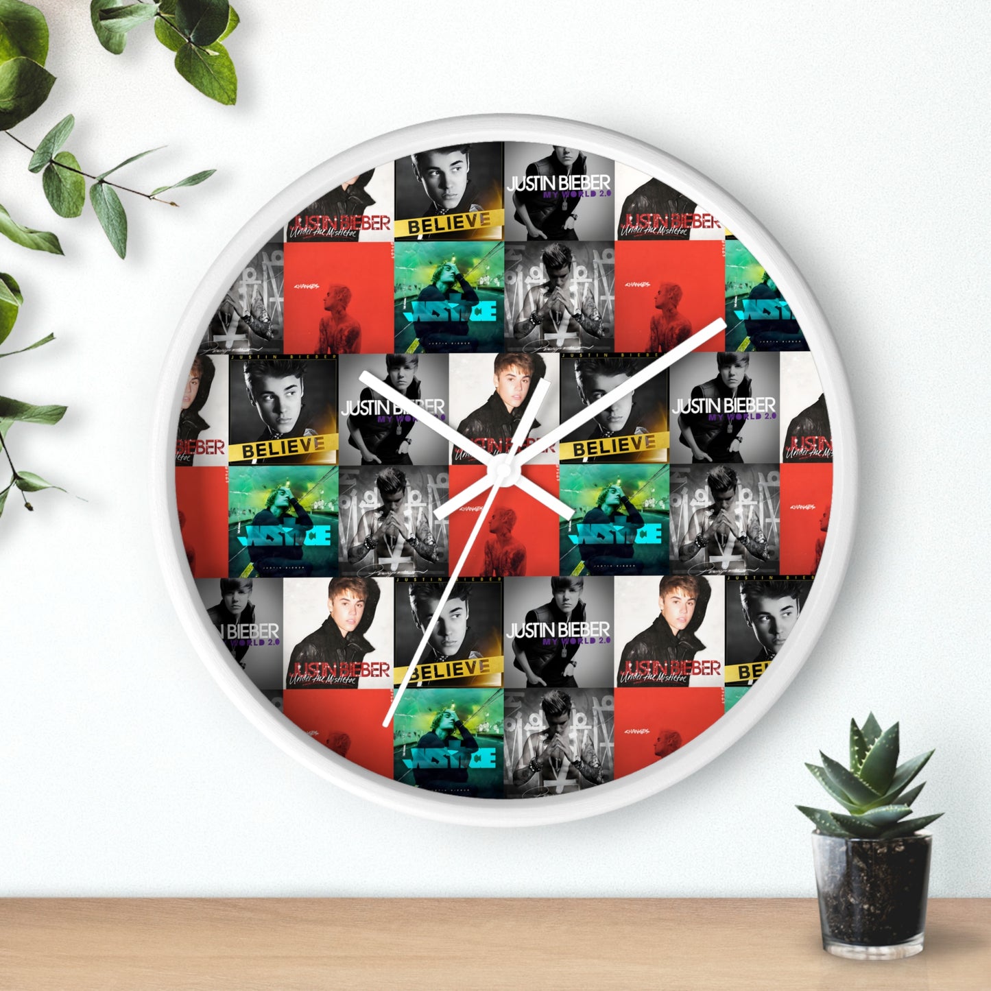 Justin Bieber Album Cover Collage Wall Clock