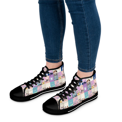 BTS Pastel Aesthetic Collage Women's High Top Sneakers