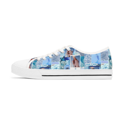 Olivia Rodrigo Light Blue Aesthetic Collage Women's Low Top Sneakers