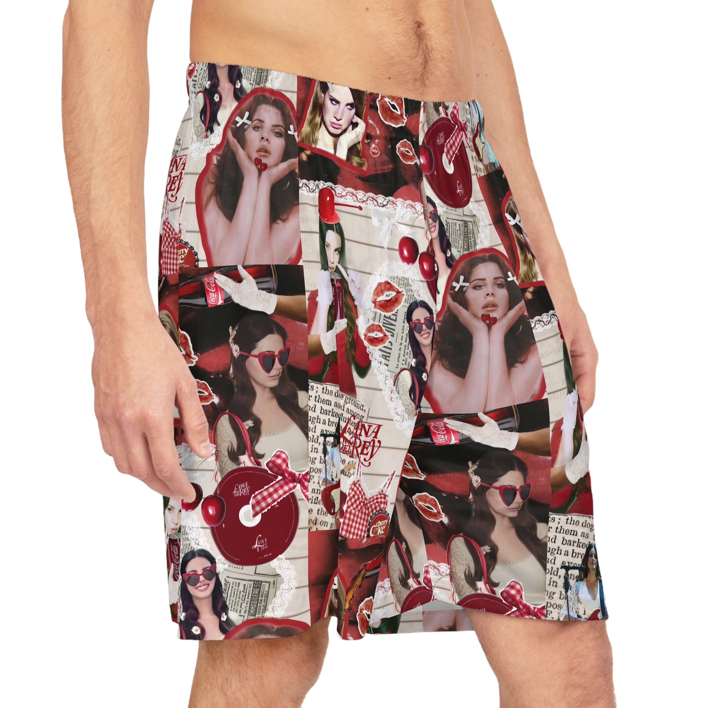 Lana Del Rey Cherry Coke Collage Basketball Shorts