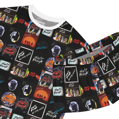 Daft Punk Album Cover Art Collage Women's Short Pajama Set