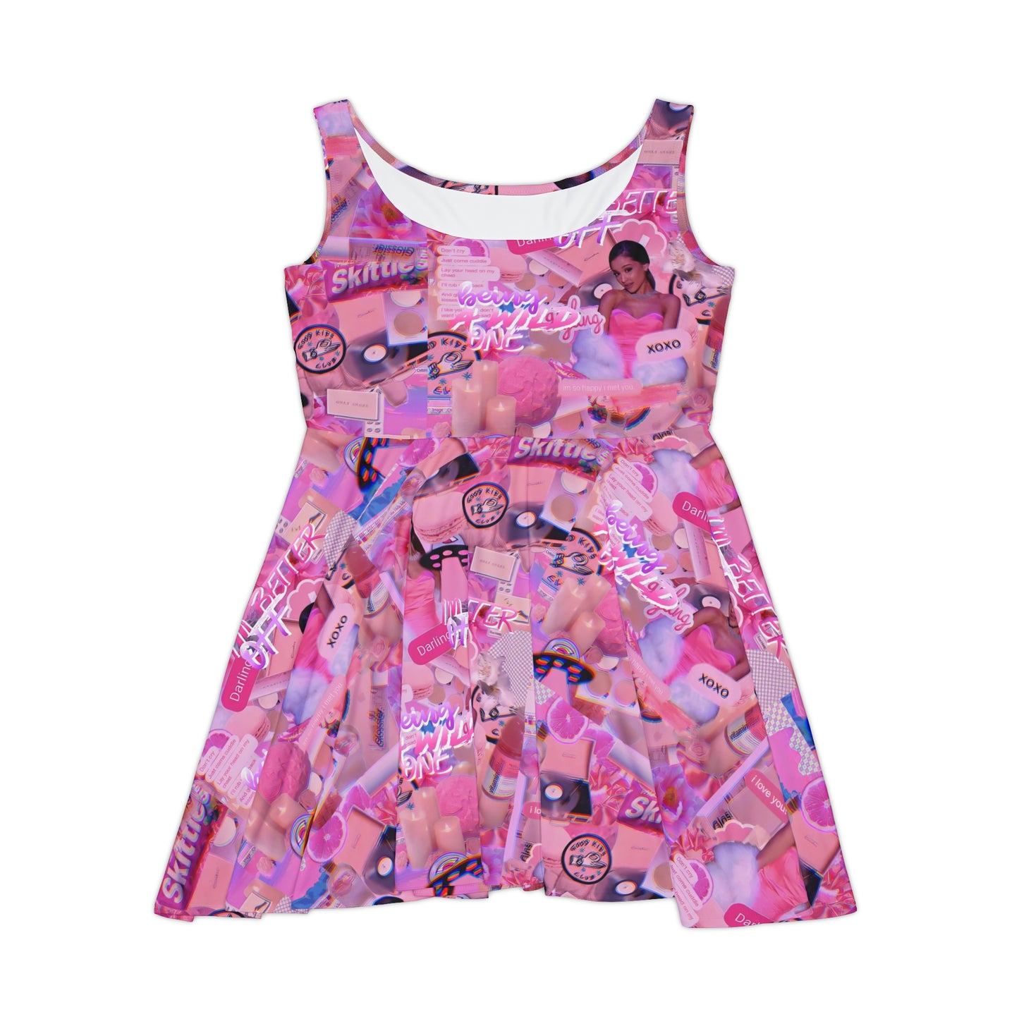 Ariana Grande Purple Vibes Collage Women's Skater Dress