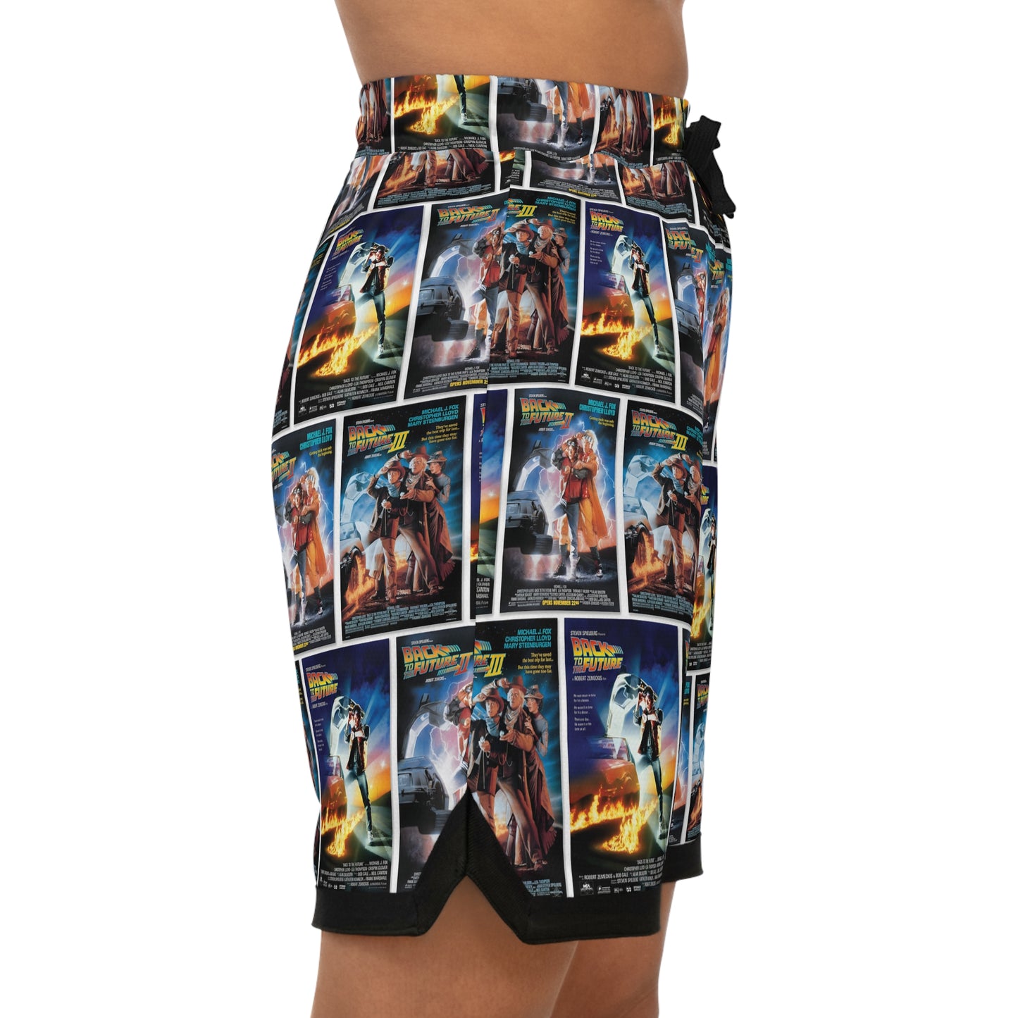 Back To The Future Movie Posters Collage Basketball Rib Shorts