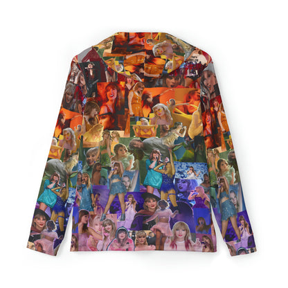 Taylor Swift Rainbow Photo Collage Men's Sports Warmup Hoodie