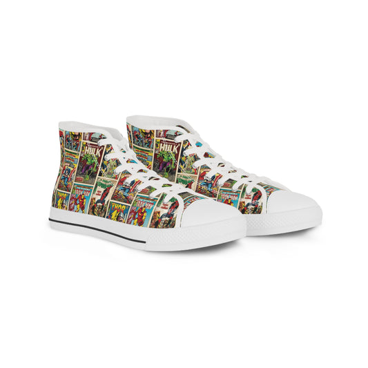 Marvel Comic Book Cover Collage Men's High Top Sneakers