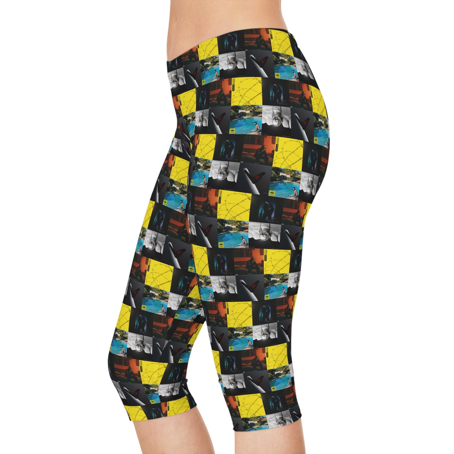 Post Malone Album Art Collage Women's Capri Leggings