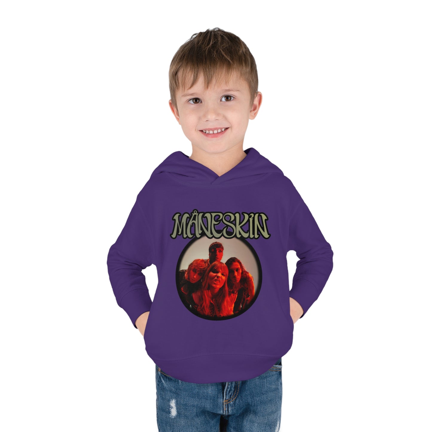 Måneskin Circular Group Photo Toddler Pullover Fleece Hoodie