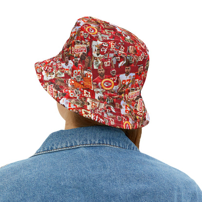 Travis Kelce Chiefs Red Collage Bucket Hat