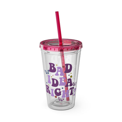 Olivia Rodrigo Bad Idea Right? Sunsplash Tumbler with Straw