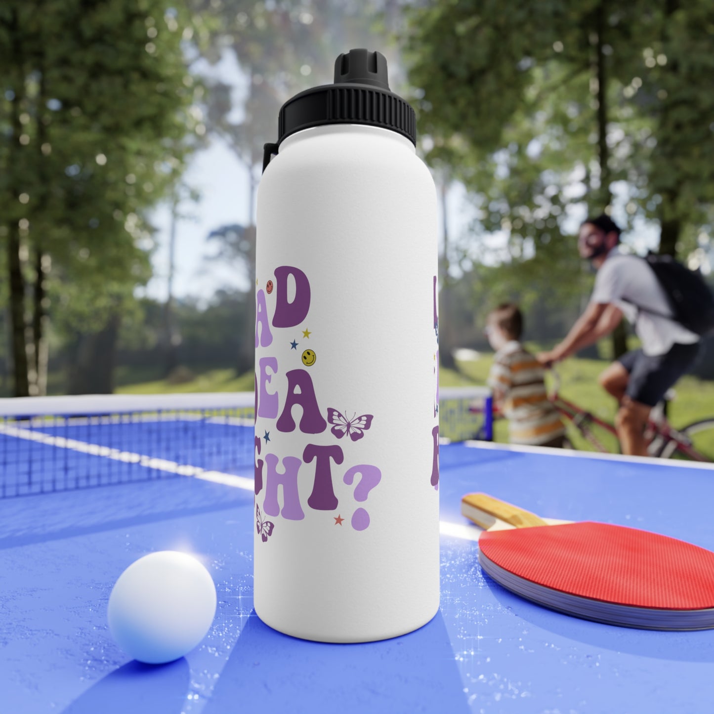 Olivia Rodrigo Bad Idea Right? Stainless Steel Sports Lid Water Bottle