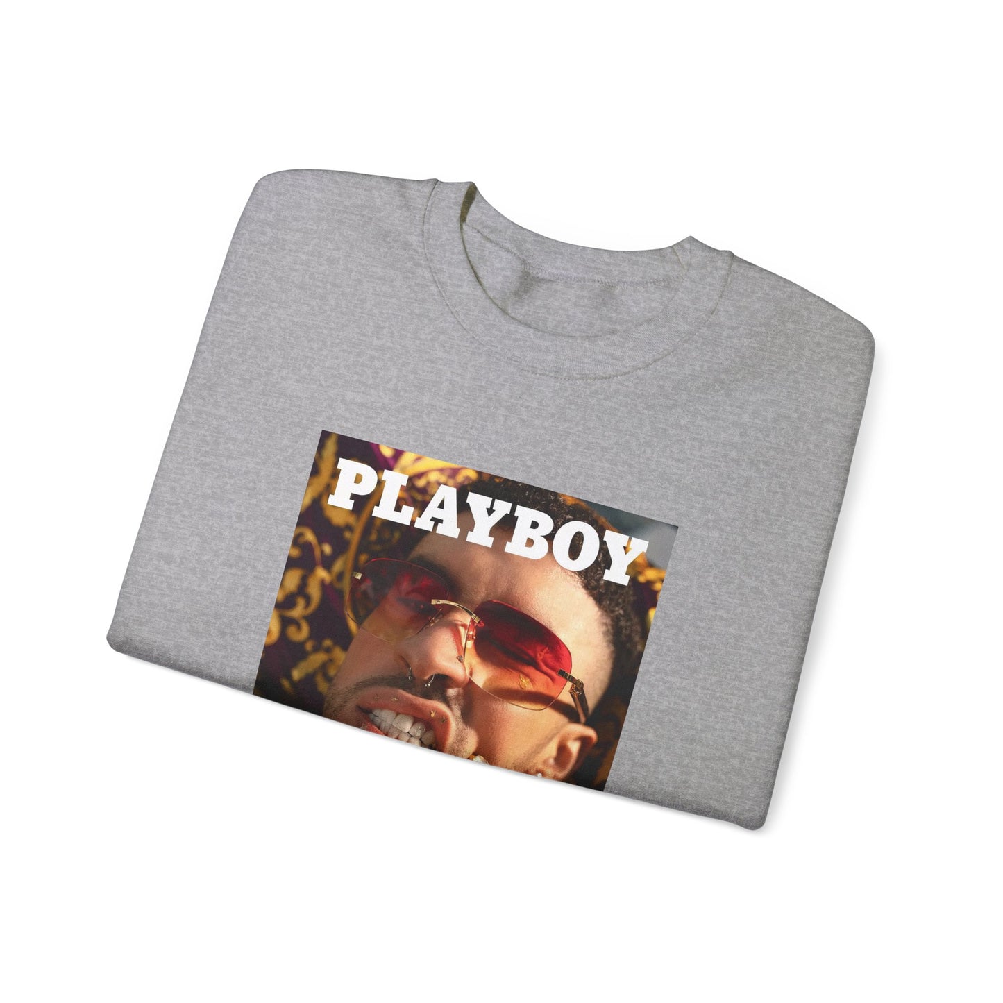 Bad Bunny Playboy Cover Unisex Heavy Blend Crewneck Sweatshirt