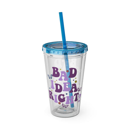 Olivia Rodrigo Bad Idea Right? Sunsplash Tumbler with Straw