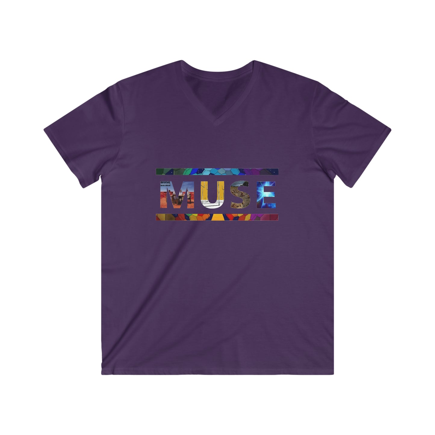 Muse Album Art Letters Men's Fitted V-Neck Short Sleeve Tee