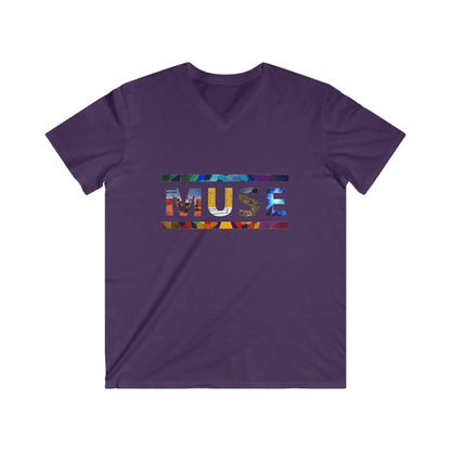 Muse Album Art Letters Men's Fitted V-Neck Short Sleeve Tee