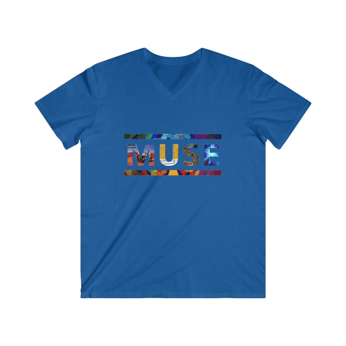 Muse Album Art Letters Men's Fitted V-Neck Short Sleeve Tee