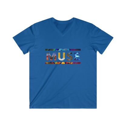 Muse Album Art Letters Men's Fitted V-Neck Short Sleeve Tee