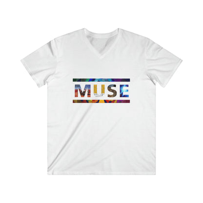 Muse Album Art Letters Men's Fitted V-Neck Short Sleeve Tee