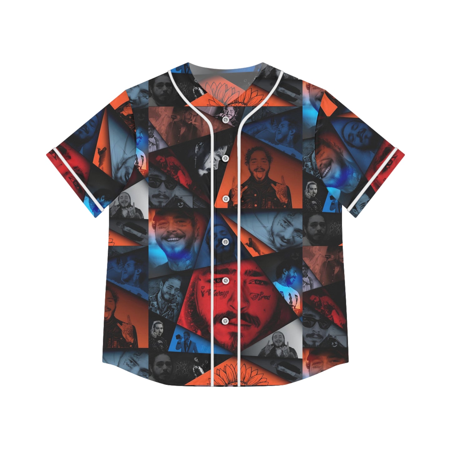 Post Malone Crystal Portaits Collage Women's Baseball Jersey