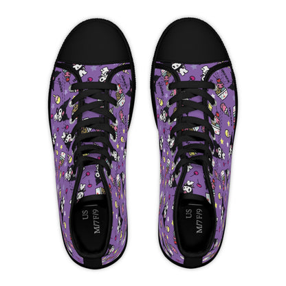 Kuromi Ice Cream Sundae Pattern Women's High Top Sneakers