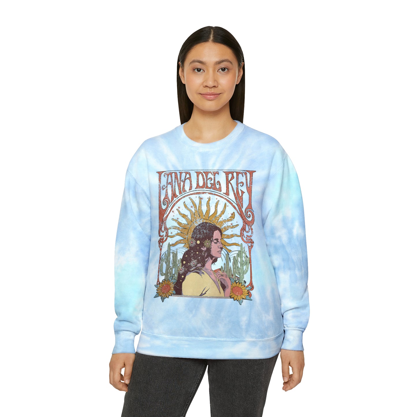 Lana Del Rey Vintage Artwork Unisex Tie-Dye Sweatshirt