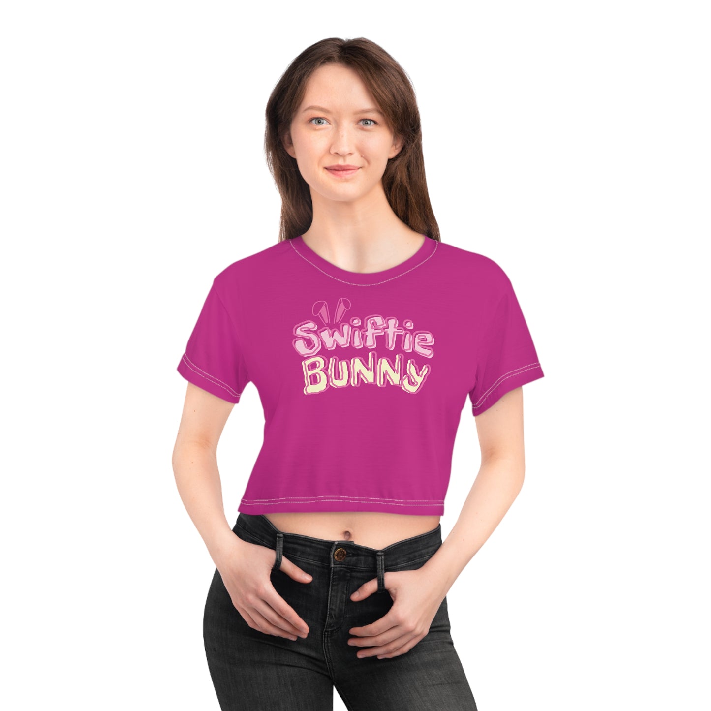 Taylor Swift Easter Swiftie Bunny Crop Tee