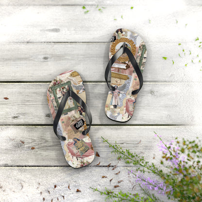 Lana Del Rey Victorian Collage Flip Flops