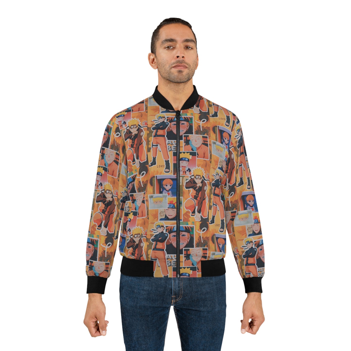 Naruto Uzumaki Sunflower Blaze Collage Men's Bomber Jacket