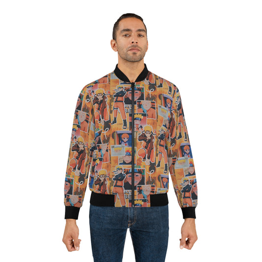 Naruto Uzumaki Sunflower Blaze Collage Men's Bomber Jacket