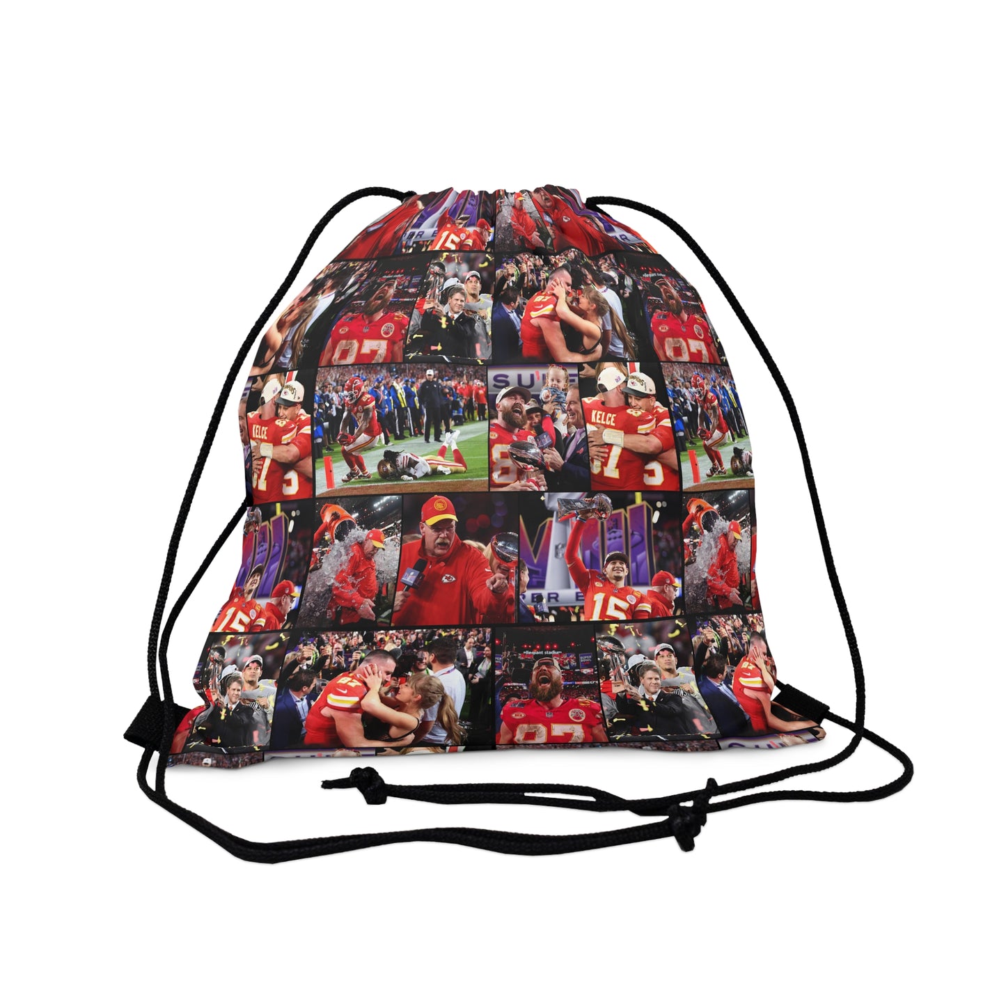 Kansas City Chiefs Superbowl LVIII Championship Victory Collage Outdoor Drawstring Bag