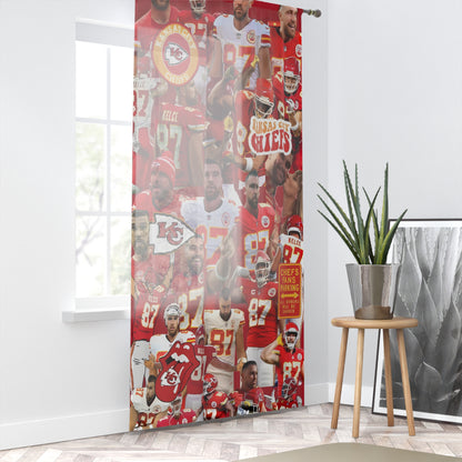 Travis Kelce Chiefs Red Collage Window Curtain