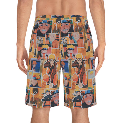 Naruto Uzumaki Sunflower Blaze Collage Men's Board Shorts