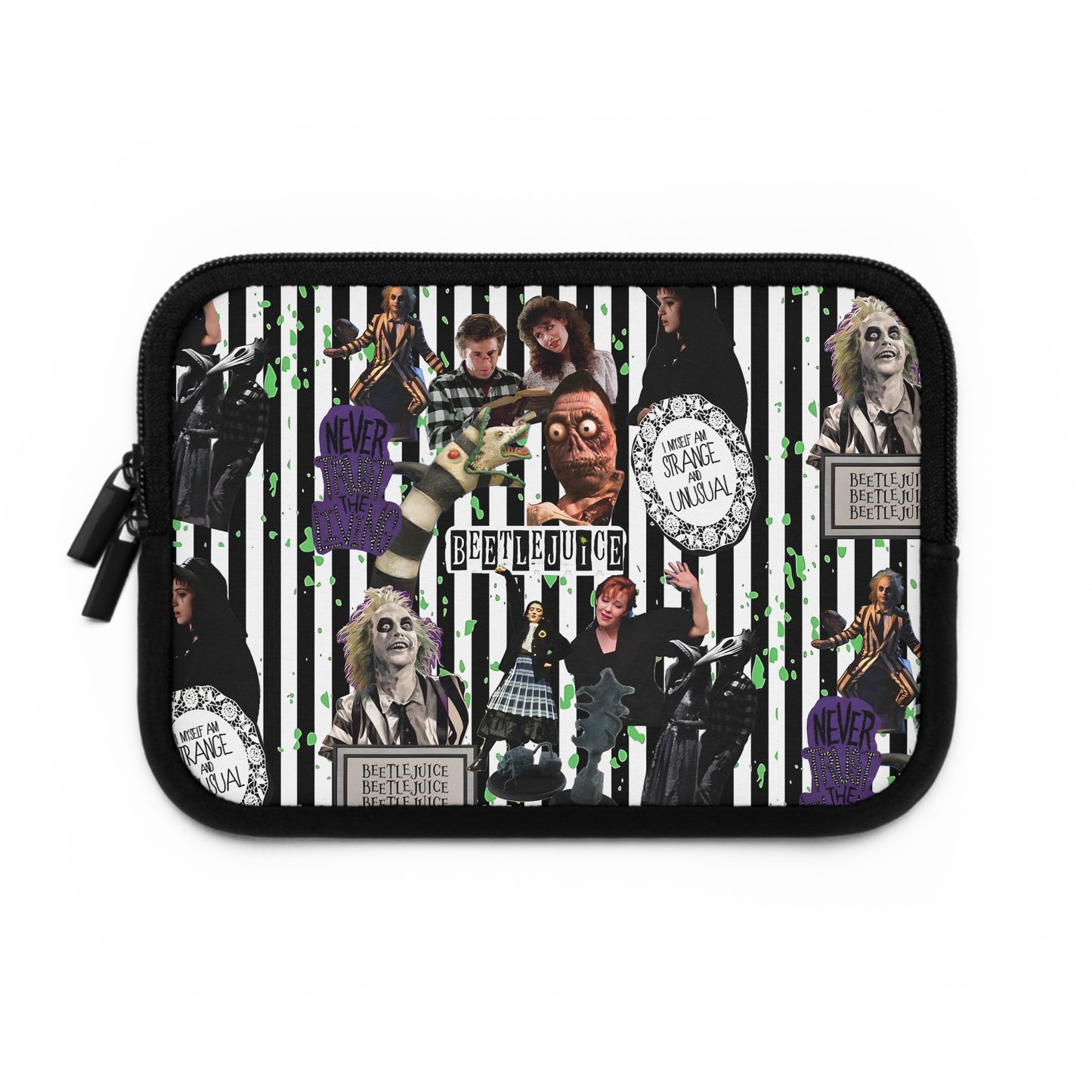 Beetlejuice Strange And Unusual Collage Laptop Sleeve