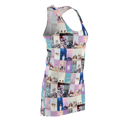 BTS Pastel Aesthetic Collage Women's Cut & Sew Racerback Dress