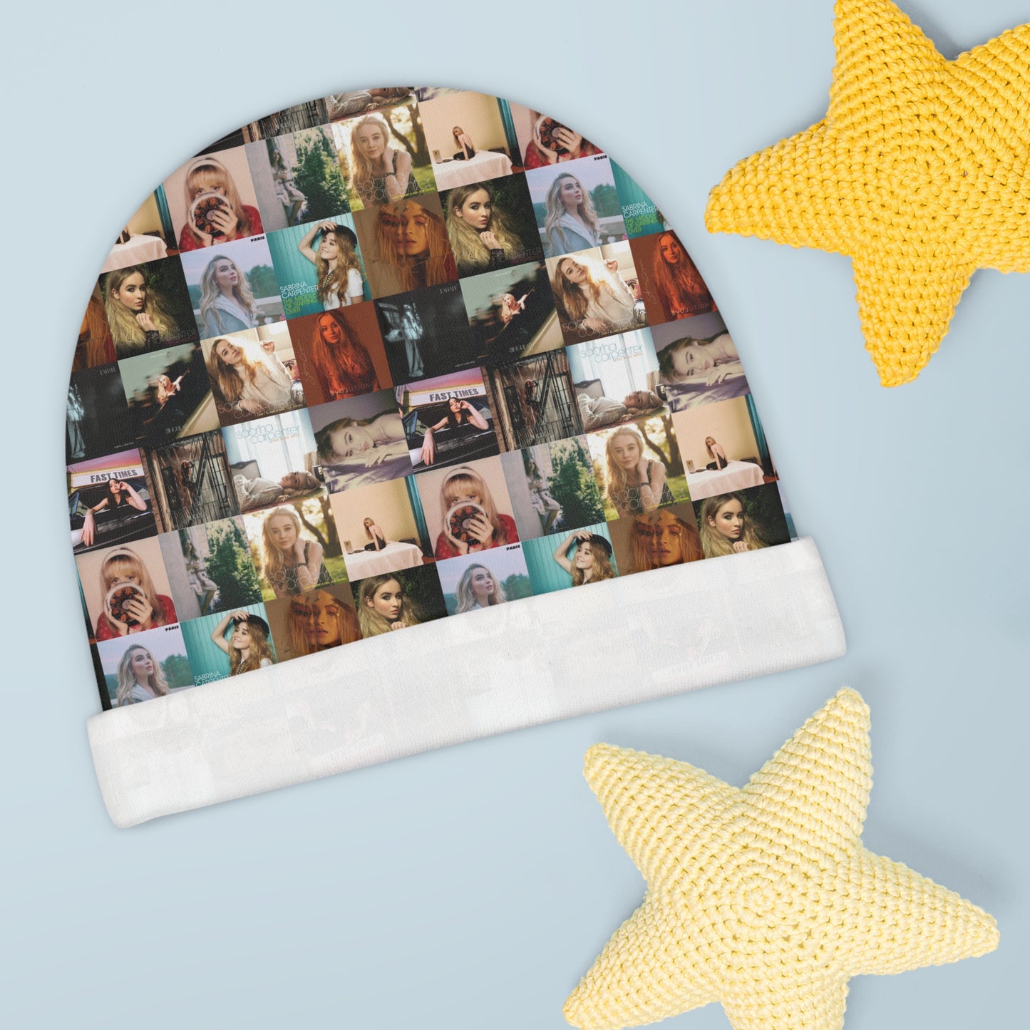 Sabrina Carpenter Album Cover Collage Baby Beanie