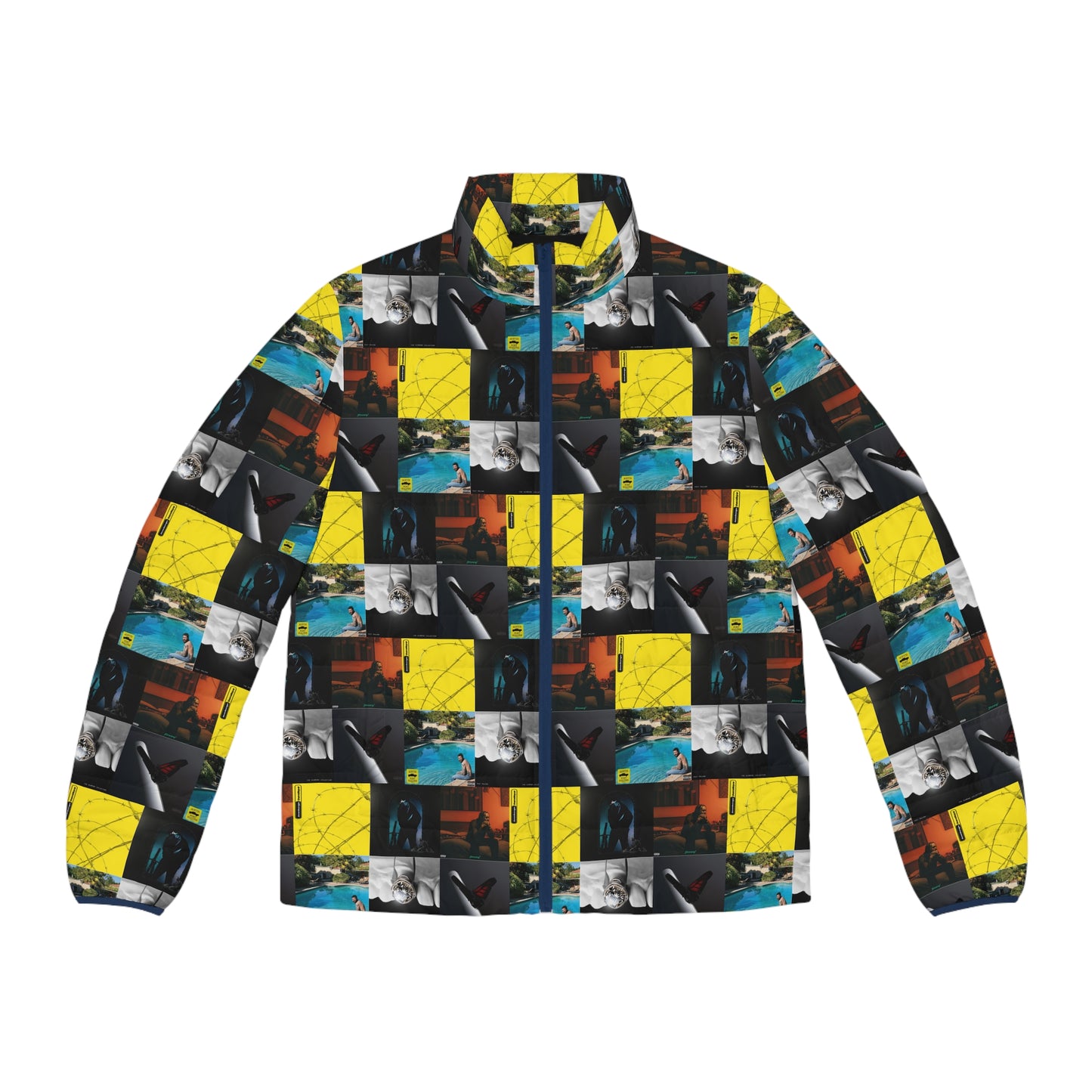 Post Malone Album Art Collage Men's Puffer Jacket