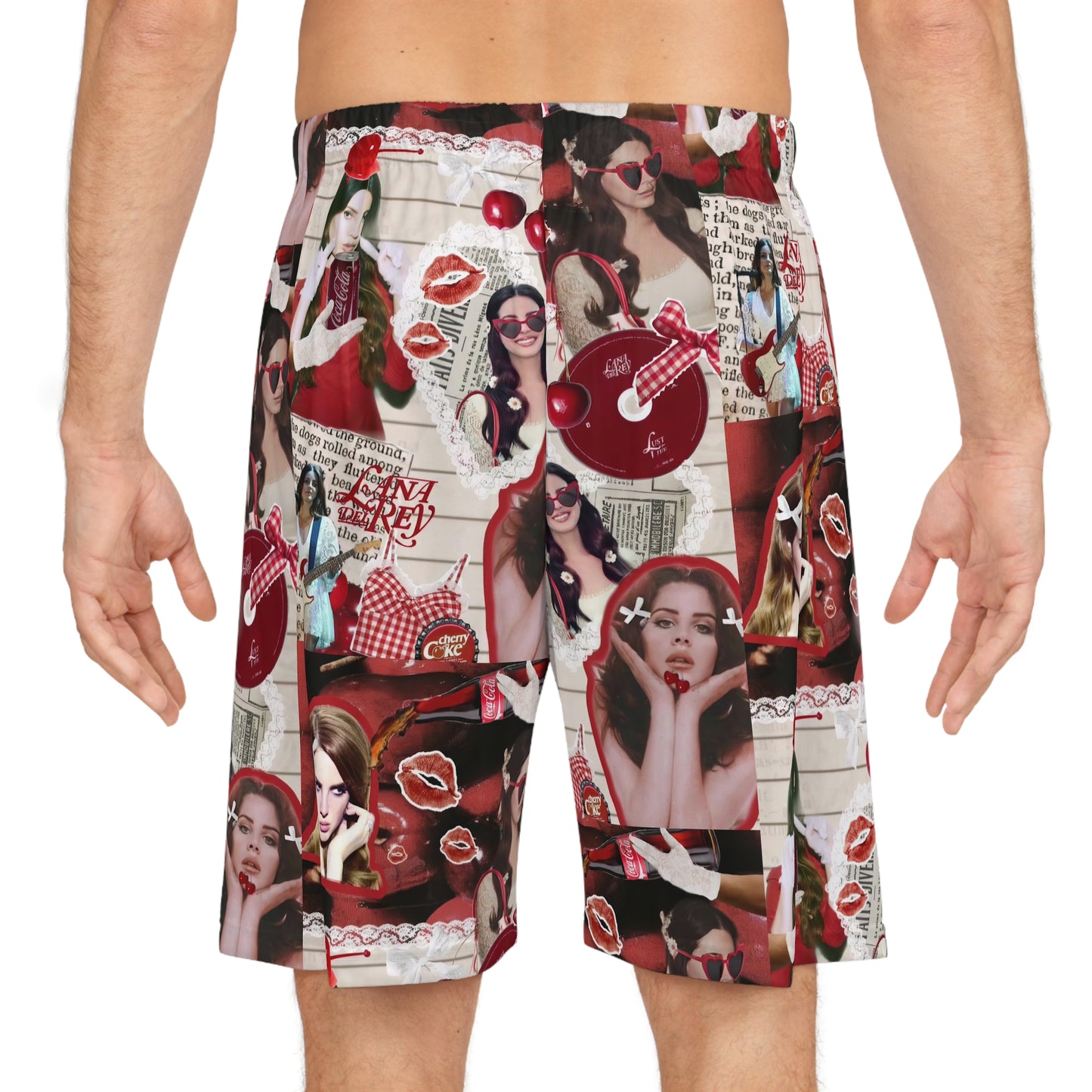 Lana Del Rey Cherry Coke Collage Basketball Shorts