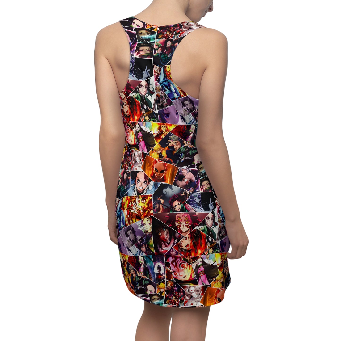 Demon Slayer Reflections Collage Women's Cut & Sew Racerback Dress