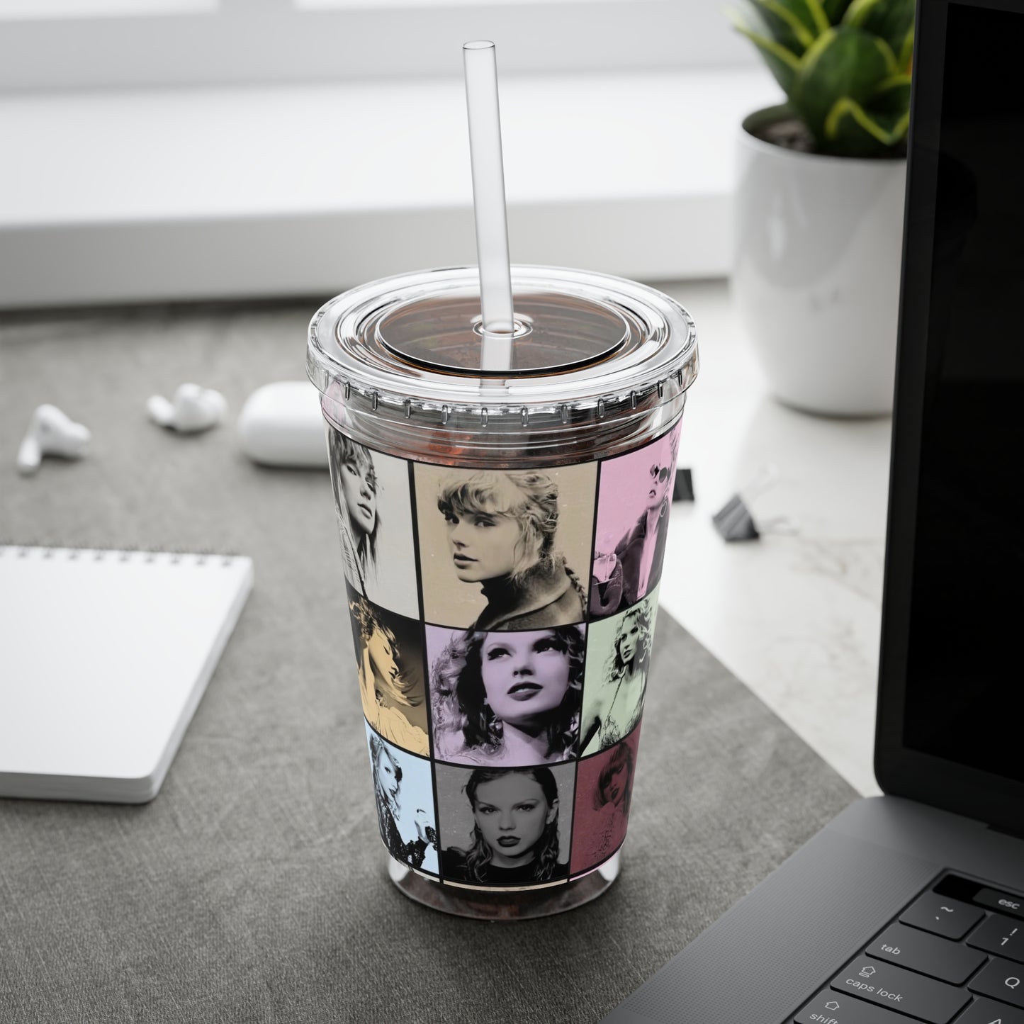 Taylor Swift Eras Collage Sunsplash Tumbler with Straw